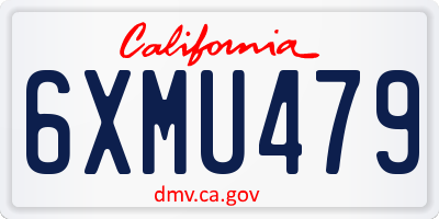 CA license plate 6XMU479