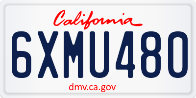 CA license plate 6XMU480