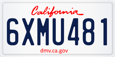 CA license plate 6XMU481