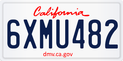 CA license plate 6XMU482