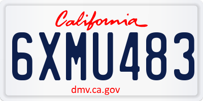 CA license plate 6XMU483