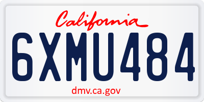 CA license plate 6XMU484