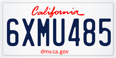 CA license plate 6XMU485