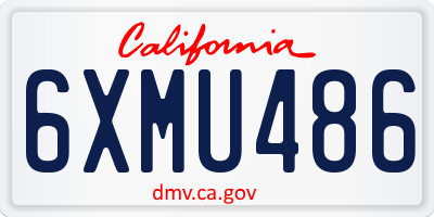 CA license plate 6XMU486