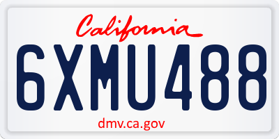 CA license plate 6XMU488