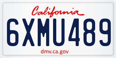 CA license plate 6XMU489