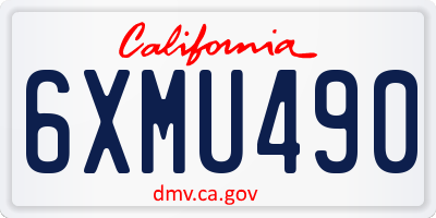 CA license plate 6XMU490