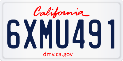CA license plate 6XMU491