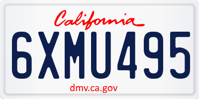 CA license plate 6XMU495