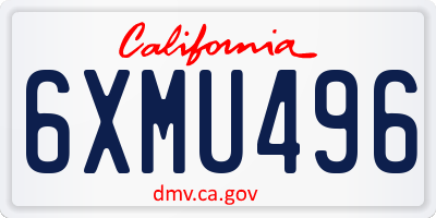 CA license plate 6XMU496