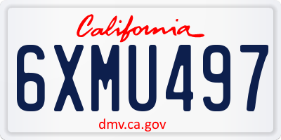 CA license plate 6XMU497
