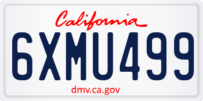 CA license plate 6XMU499