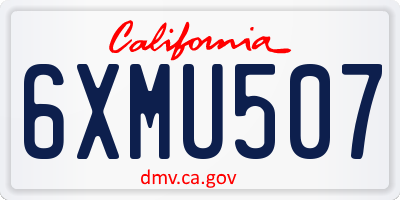 CA license plate 6XMU507