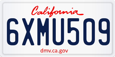 CA license plate 6XMU509