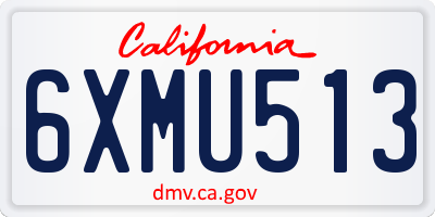 CA license plate 6XMU513