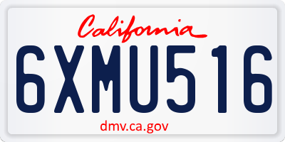 CA license plate 6XMU516