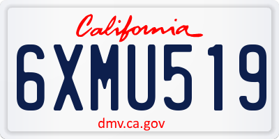 CA license plate 6XMU519