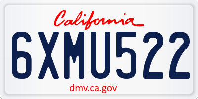 CA license plate 6XMU522