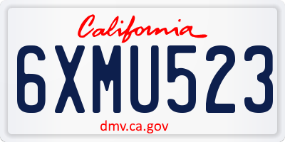 CA license plate 6XMU523