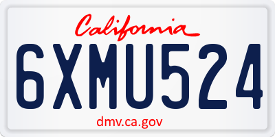 CA license plate 6XMU524