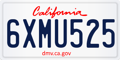 CA license plate 6XMU525