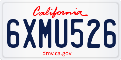 CA license plate 6XMU526