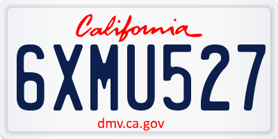 CA license plate 6XMU527