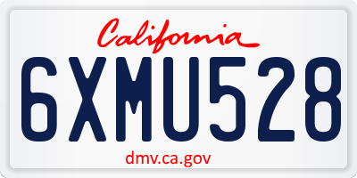 CA license plate 6XMU528