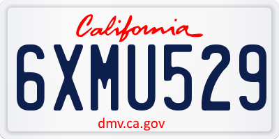 CA license plate 6XMU529