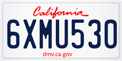 CA license plate 6XMU530
