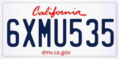 CA license plate 6XMU535