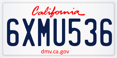 CA license plate 6XMU536