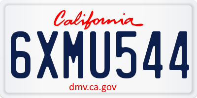 CA license plate 6XMU544