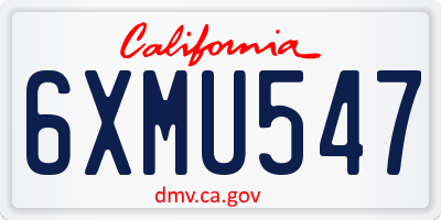 CA license plate 6XMU547