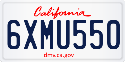 CA license plate 6XMU550