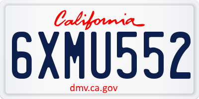 CA license plate 6XMU552
