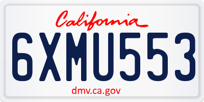 CA license plate 6XMU553