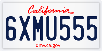 CA license plate 6XMU555