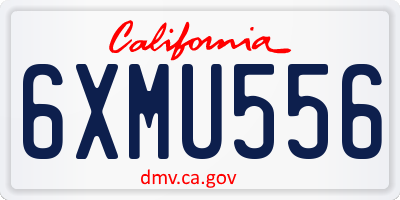 CA license plate 6XMU556
