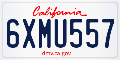 CA license plate 6XMU557