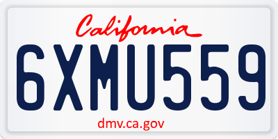 CA license plate 6XMU559