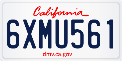 CA license plate 6XMU561