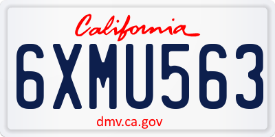 CA license plate 6XMU563