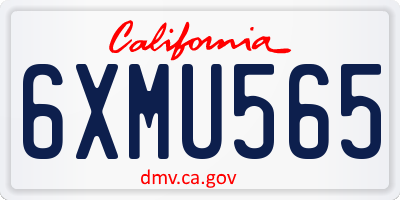 CA license plate 6XMU565