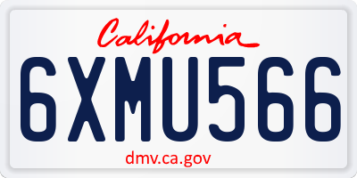 CA license plate 6XMU566