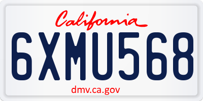 CA license plate 6XMU568