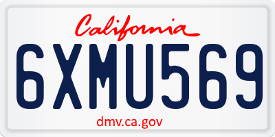 CA license plate 6XMU569