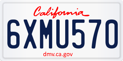 CA license plate 6XMU570