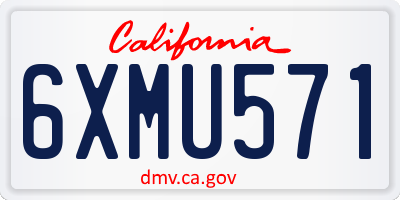 CA license plate 6XMU571