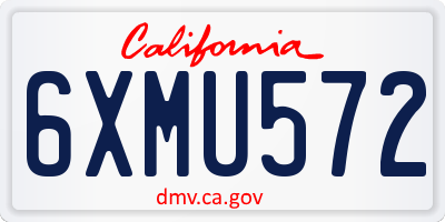 CA license plate 6XMU572